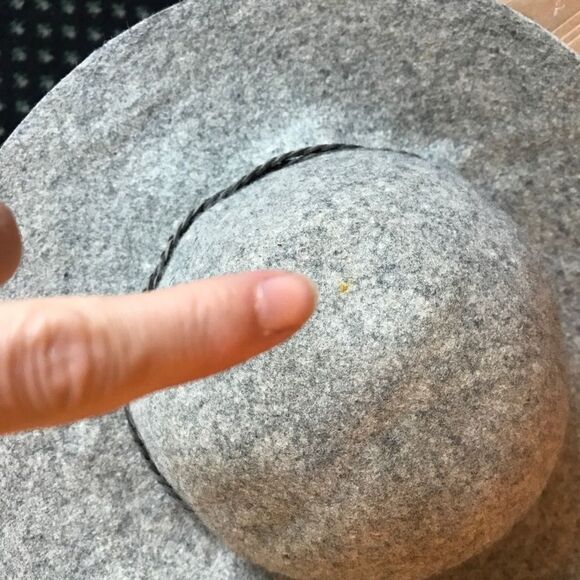 Lucky Brand Women's Felted Wool Roped Band Gray Floppy Boho Fall Winter Sun Hat - Picture 8 of 9